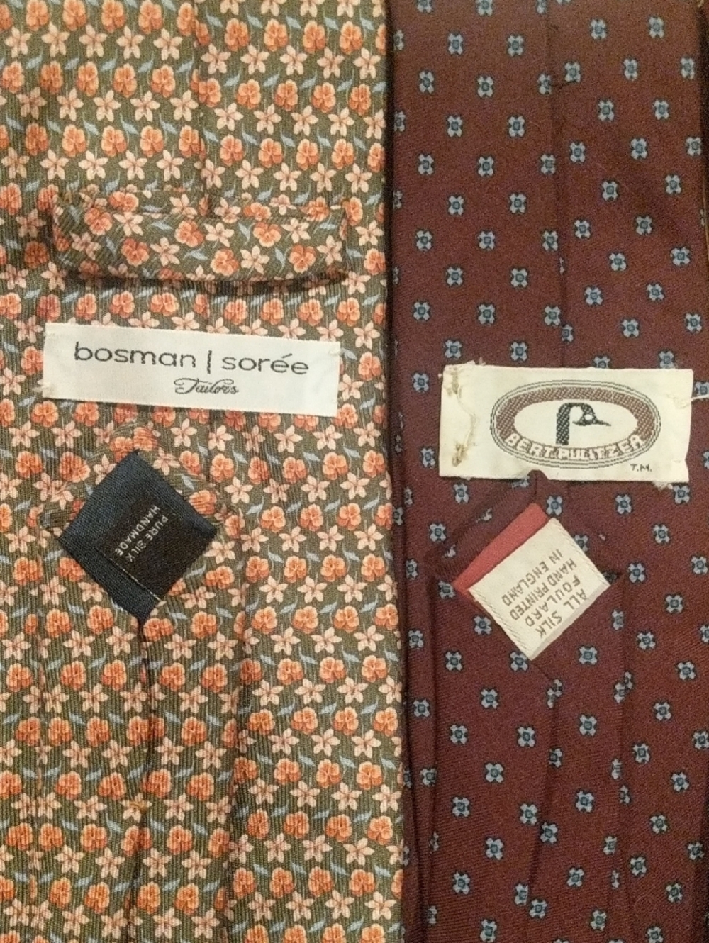 Assorted Men's Silk, Cotton and Woo Ties in Teal, Burgundy, Purple, Blue & Brown - Picture 9 of 13